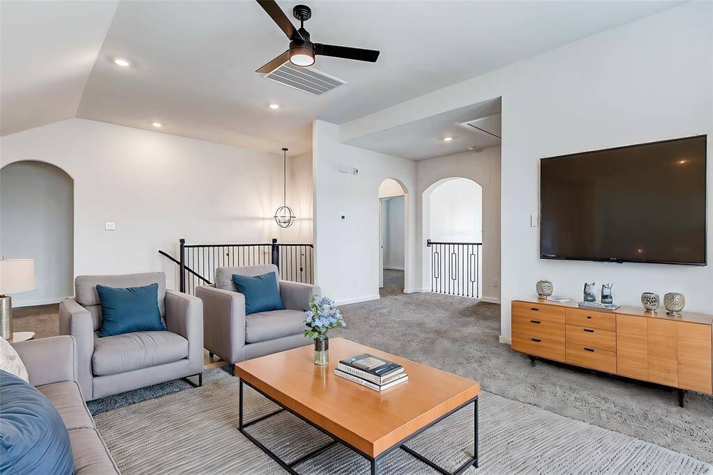 The spacious upstairs loft offers endless possibilities! Whether you envision a media room, play area, or secondary living space, this open and airy retreat is the perfect spot to relax. **This is a picture of a Rylan Floor Plan from another Saratoga Homes.**
