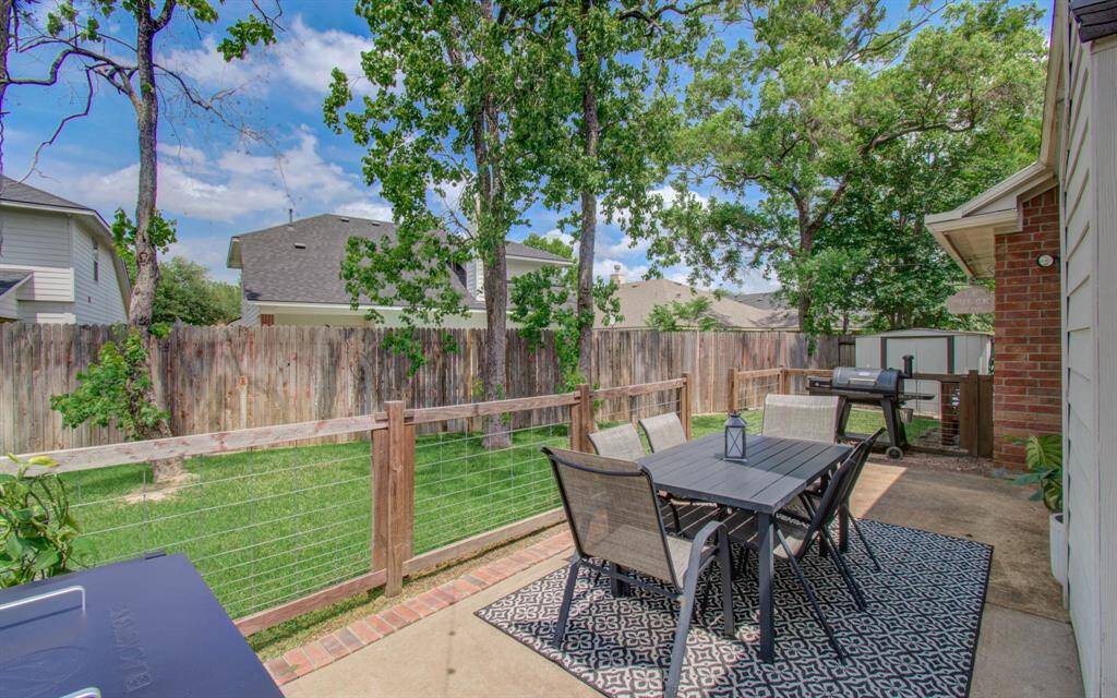 Fenced yard.