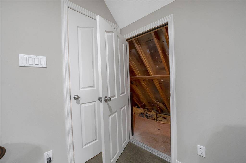 Entry to attic from media room
