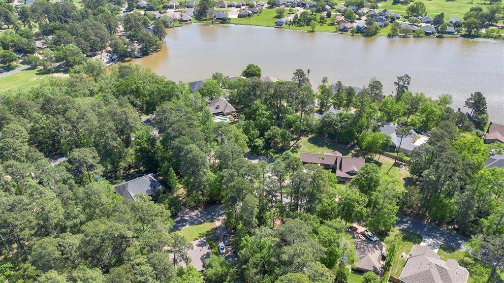 Aerial view of the nearby lake
