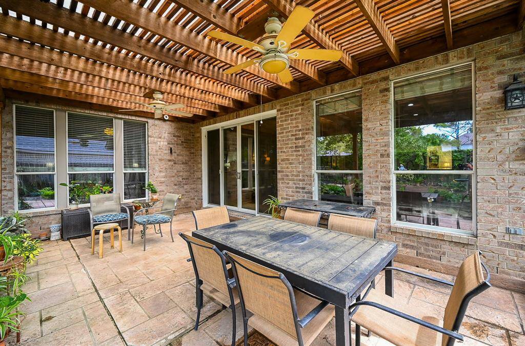 Additional view of the pergola covered patio.