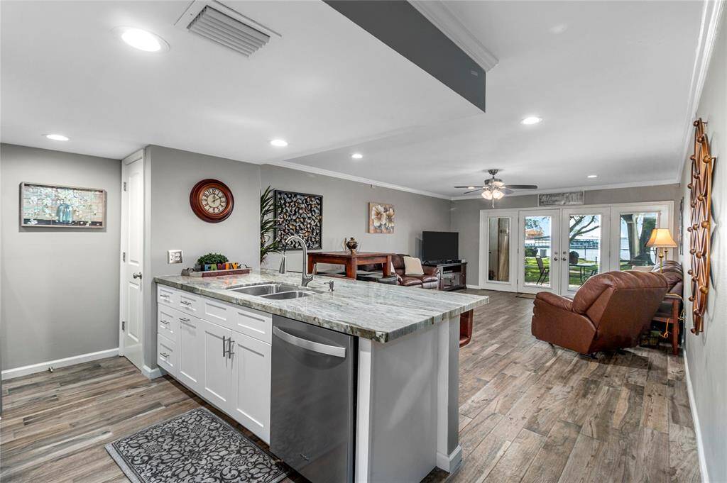 Open kitchen to living room