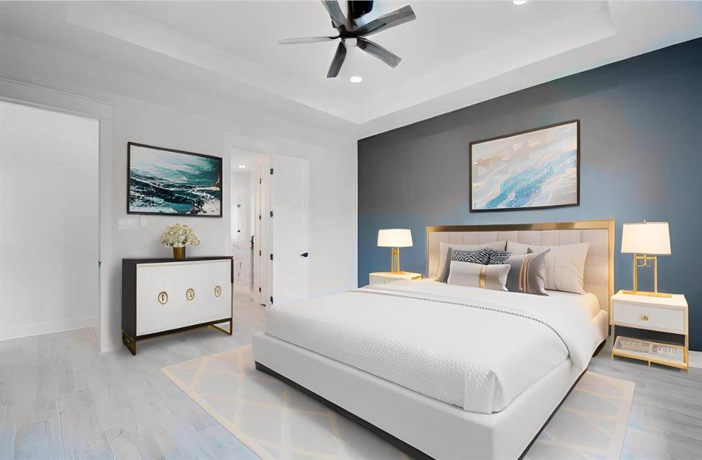 primary bedroom virtually staged