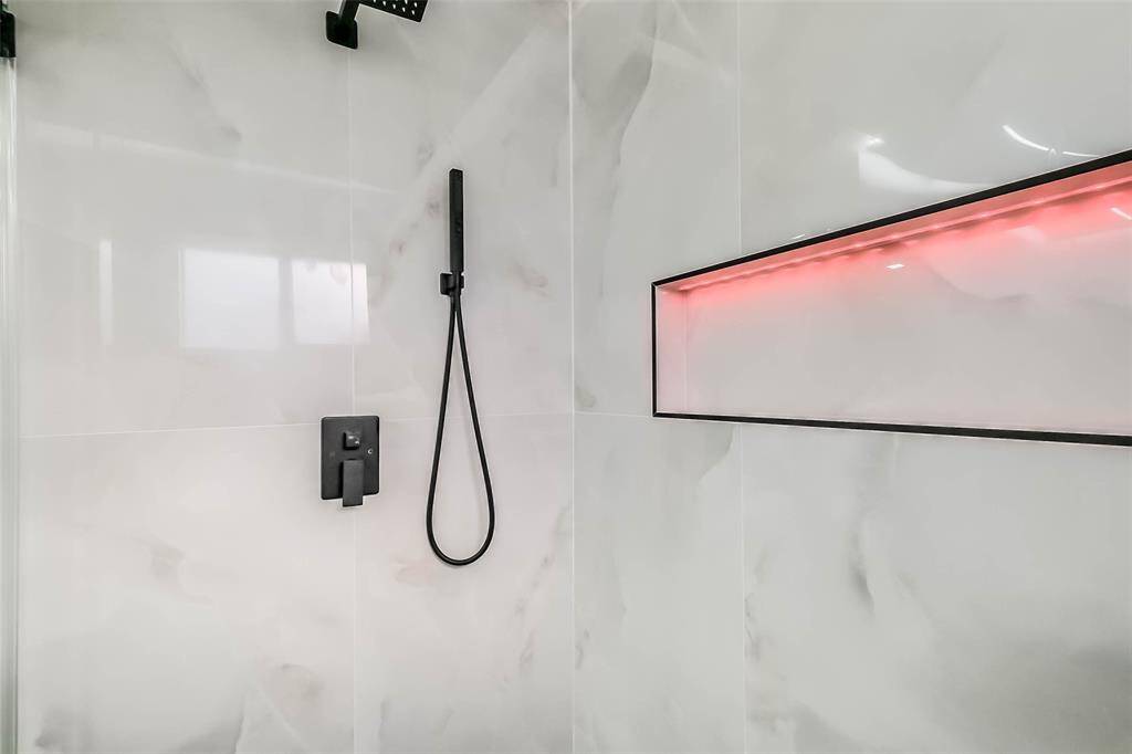 Bathroom features remote controlled shower and bathroom lights to set the vibe to help you relax after a long day.