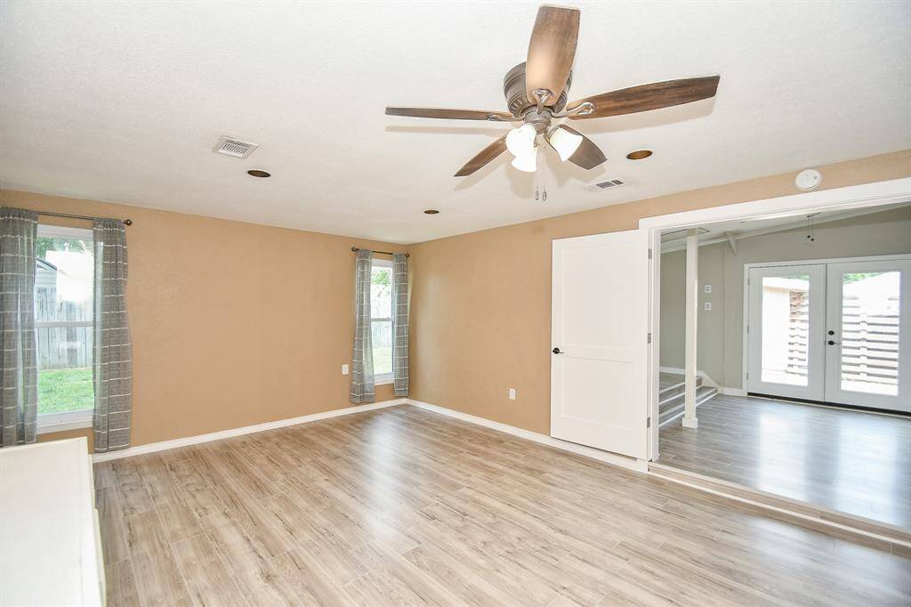 The French doors take you into a Flex Space!