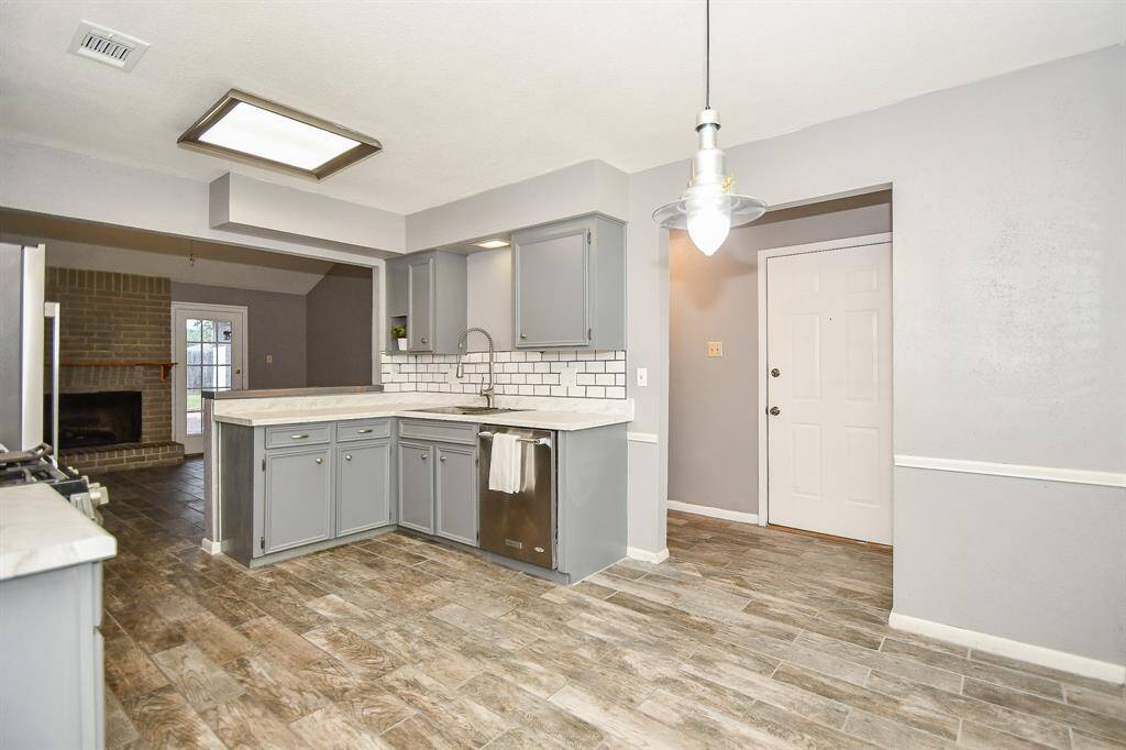 Kitchen with breakfast room over looking the Living room.