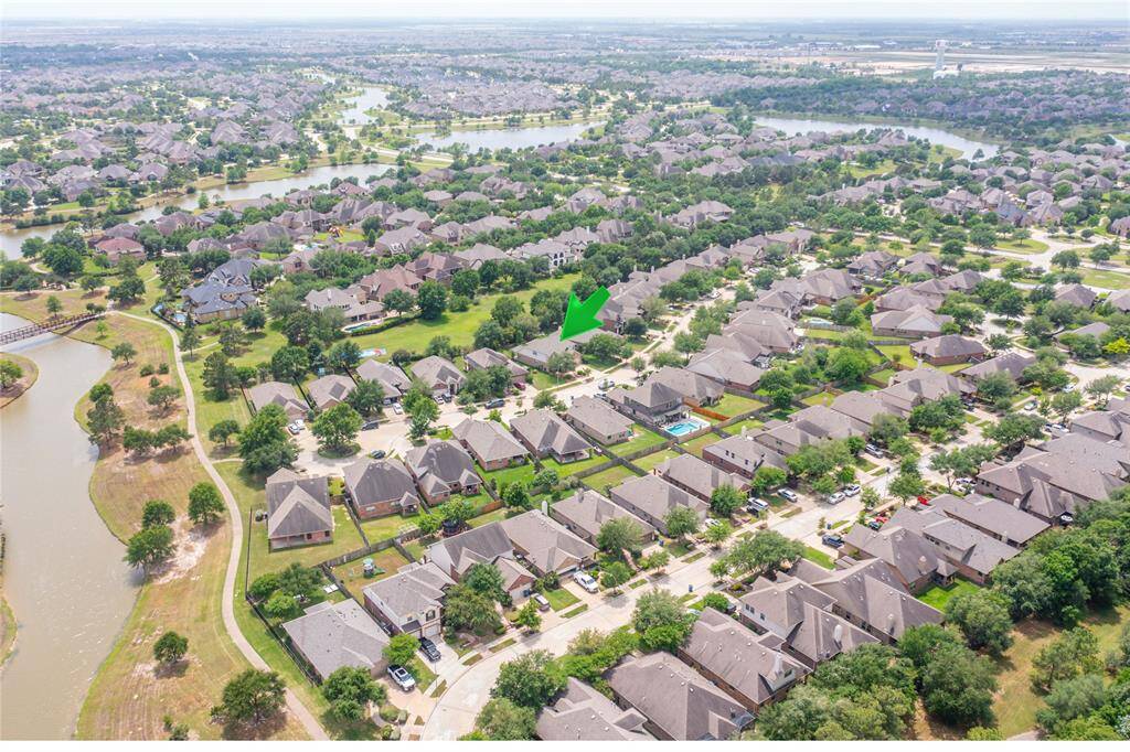 The Cove from above - walking trails, lakes, and greenbelt