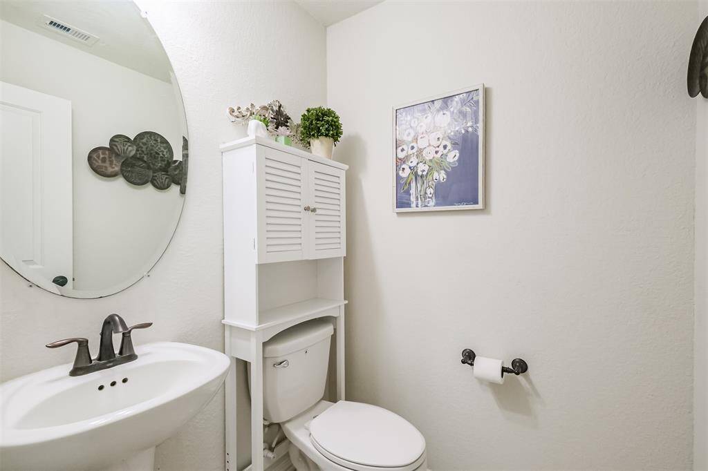 Upstairs has its own private bathroom