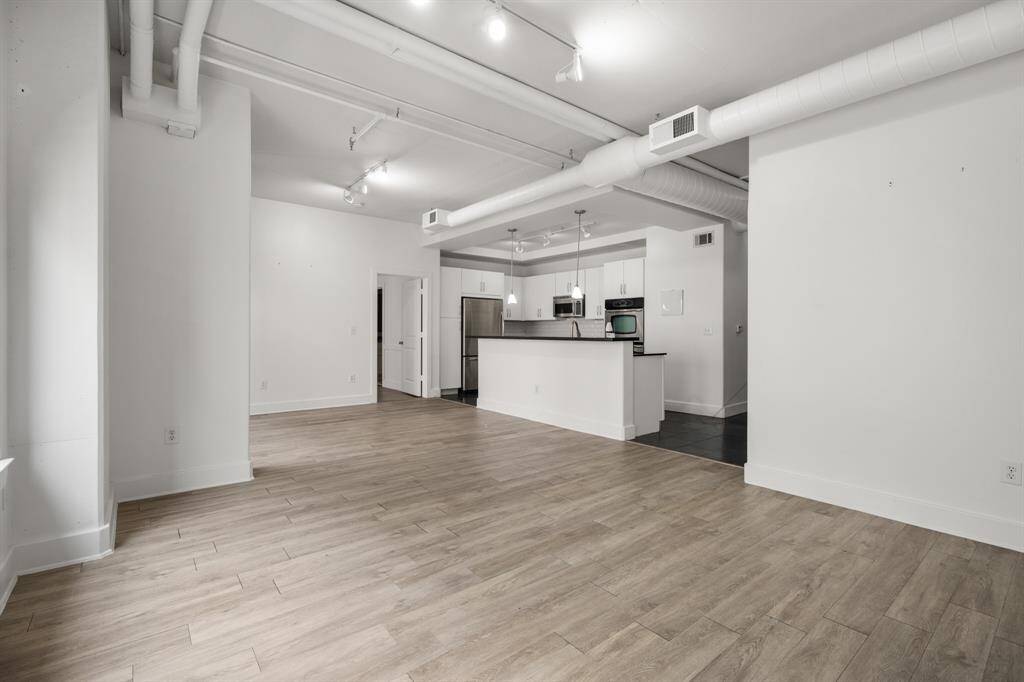 Open living and dining area.