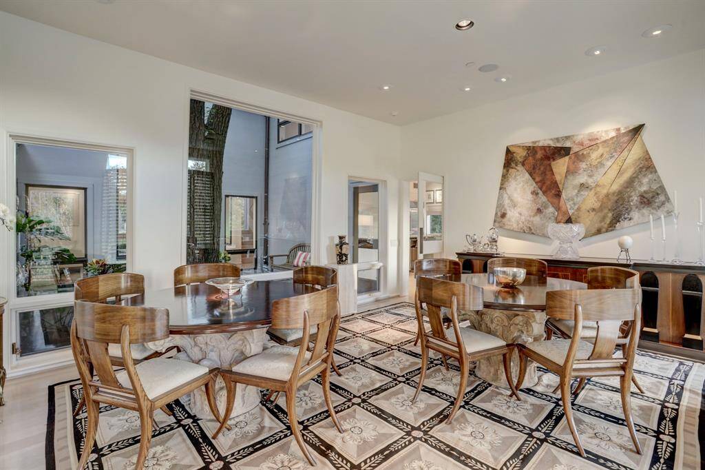 The elegant dining room, a perfect blend of sophistication and charm.