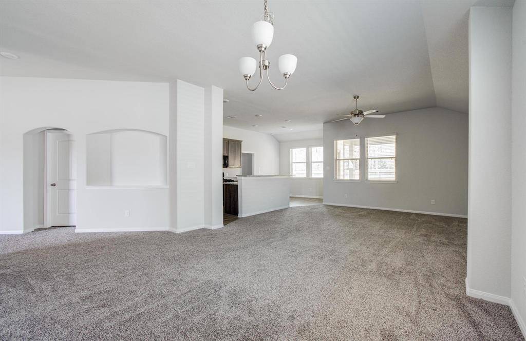 Open dining and living area