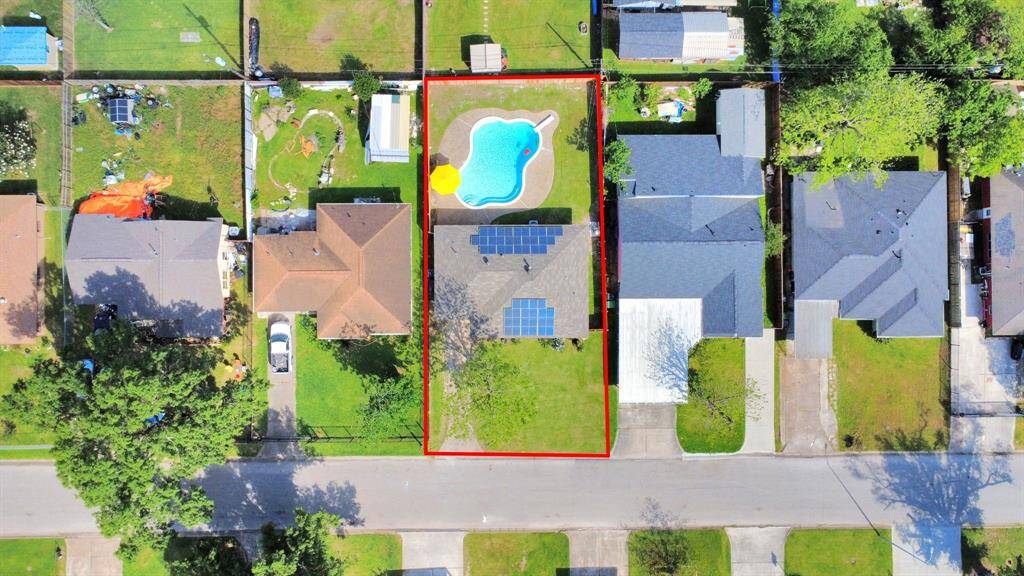 Aerial view of the property
