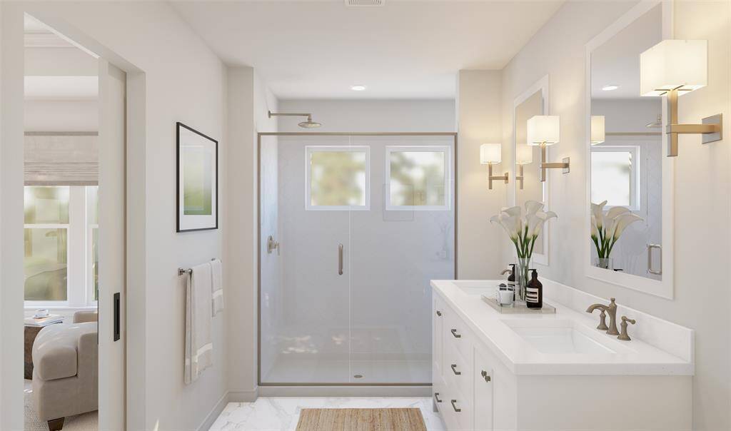 Serene primary bath (*Artist rendering used for illustration purposes only.)