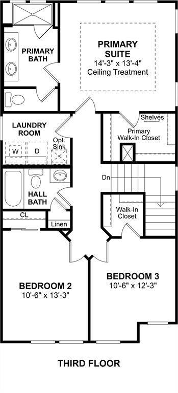 The Ridgewood II floor plan by K. Hovnanian Homes. 3rd Floor shown. *Prices, plans, dimensions, features, specifications, materials, and availability of homes or communities are subject to change without notice or obligation.