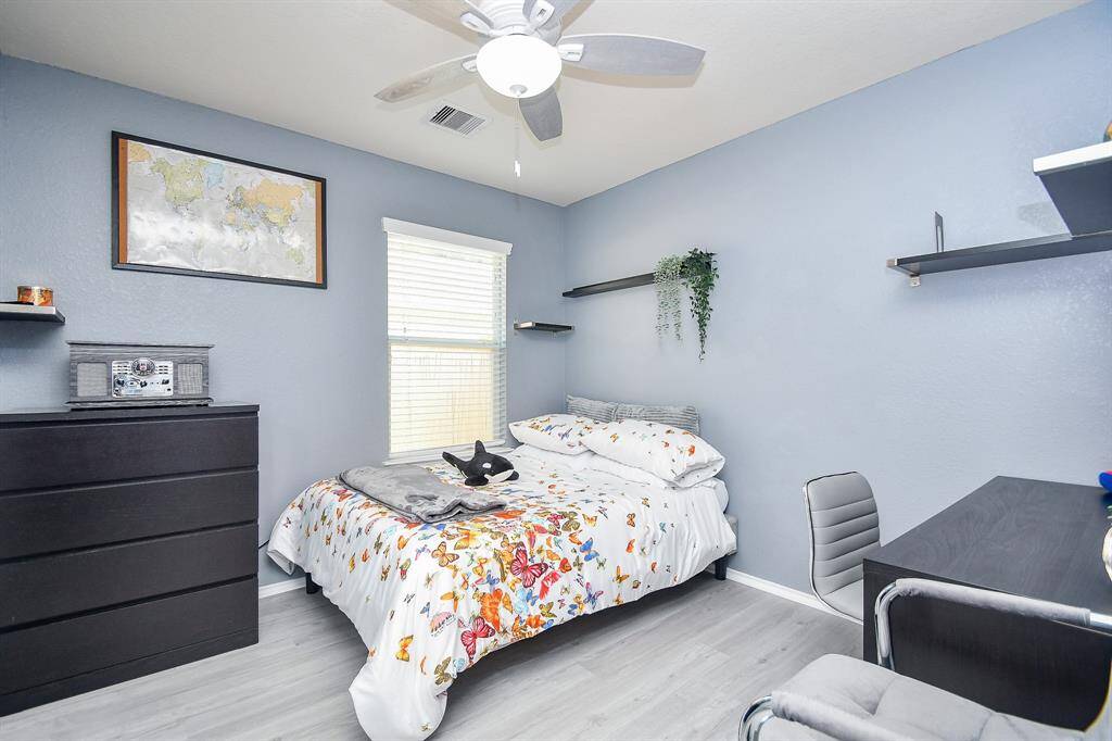 When you're not working or studying, catch some sleep or down time in this large secondary bedroom.