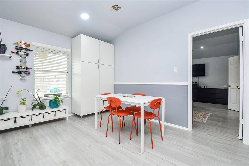 Create a fun breakfast/casual dining nook, as suggested here.