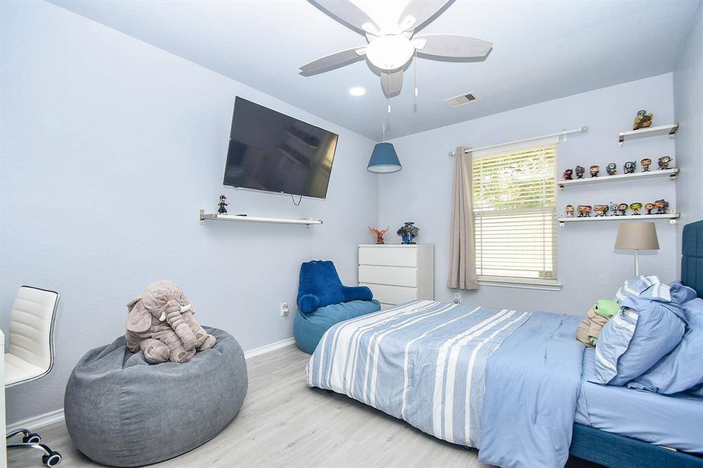 Secondary bedrooms are completely comfortable, as seen here.