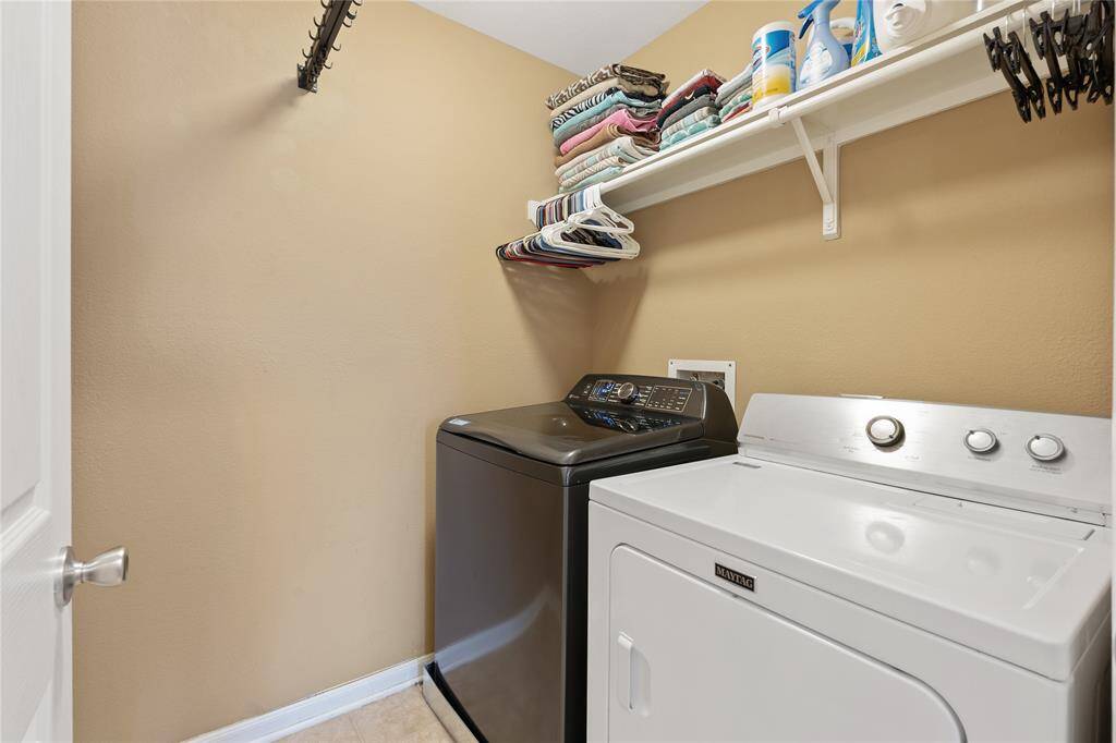 Utility room located on the 2nd floor with electric dryer and washer connections