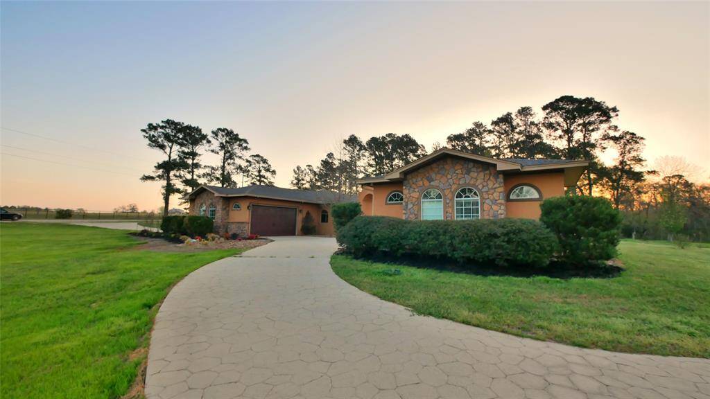 One of 2 driveways up to property