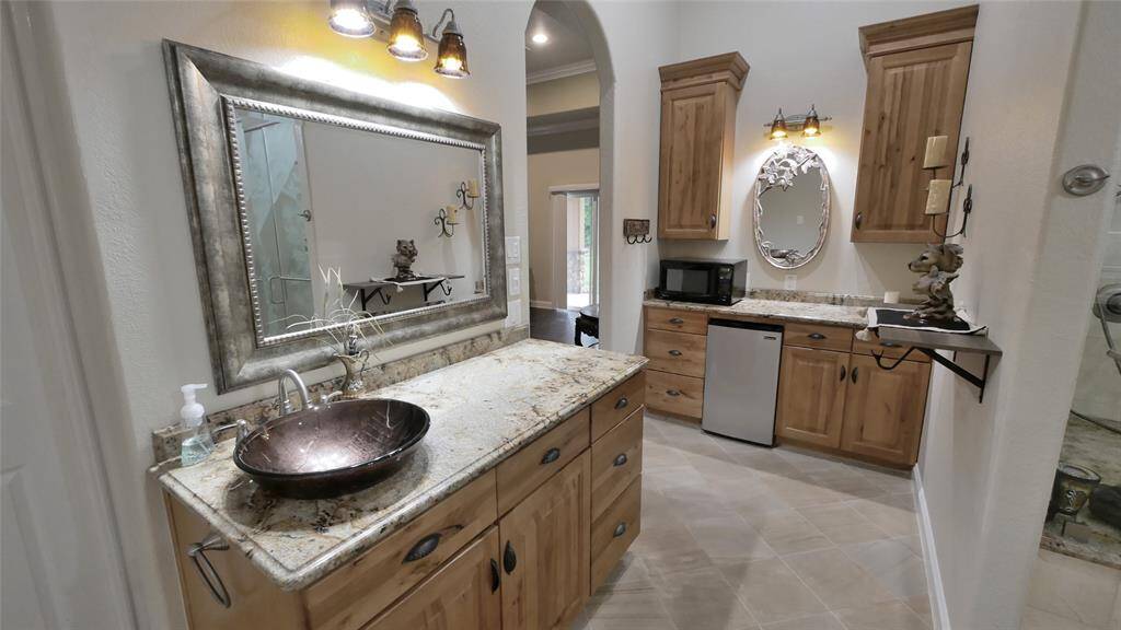 One of the sinks in the primary bath