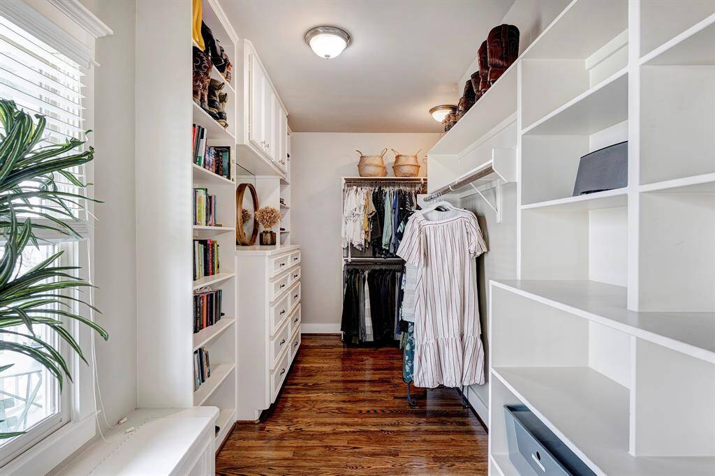 One of TWO spacious closets in the primary.