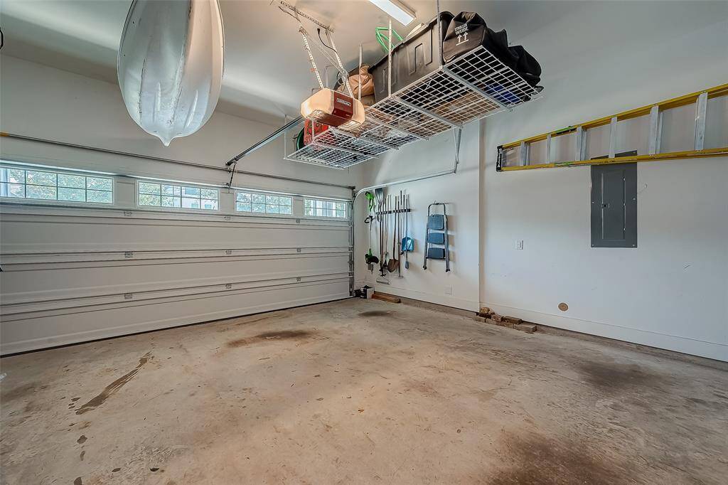 Large 2 car gargae with lots of storage space. There is room enough to have an extra refrigator if desired. the Garage door is a 16 foot insulated smart door.