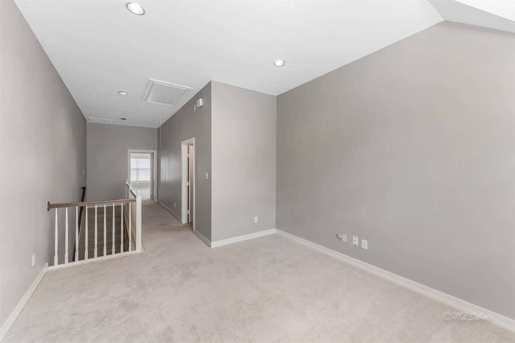At the top of the stairs on the third floor, you'll find your media room!  It is wired for cable and is ready for your entertainment unit.  The room could also be utilized as a game room or study.