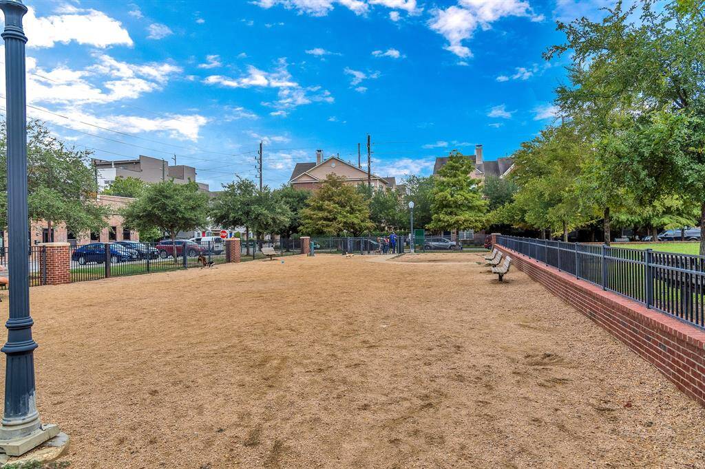 The gated park has plenty of space for your pets to safely play!