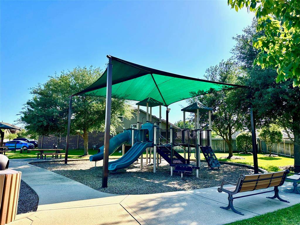 Covered playground acrooss the street