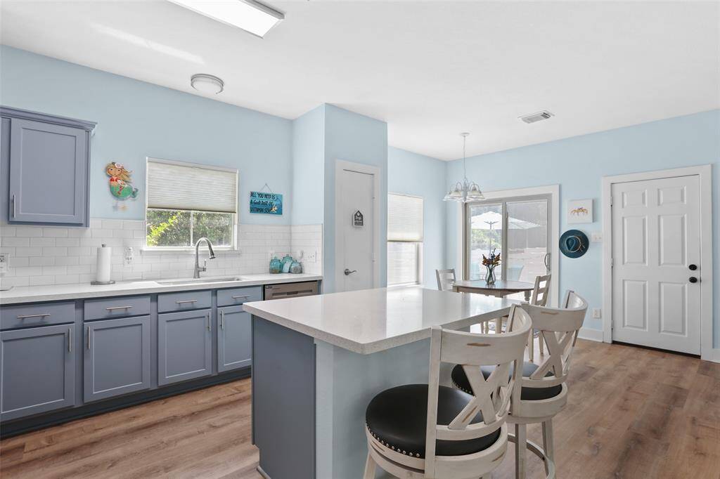 Kitchen has center island perfect for entertaining.
