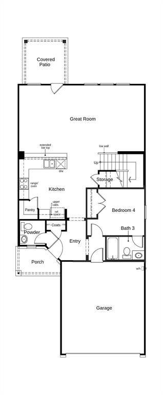 This floor plan features 4 bedrooms, 3 full baths, 1 half bath, and over 2,300 square feet of living space.