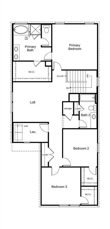 This floor plan features 4 bedrooms, 3 full baths, 1 half bath, and over 2,300 square feet of living space.