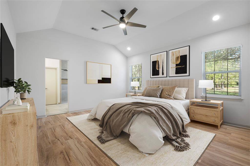 Primary bedroom is virtually staged