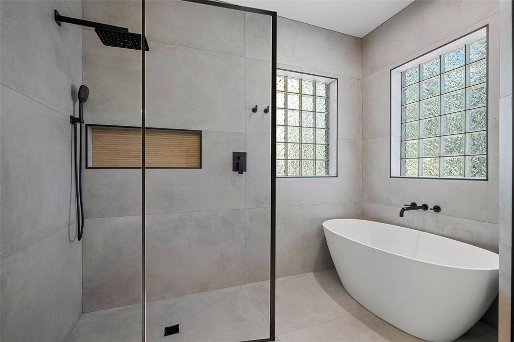 Separate shower and stand alone tub