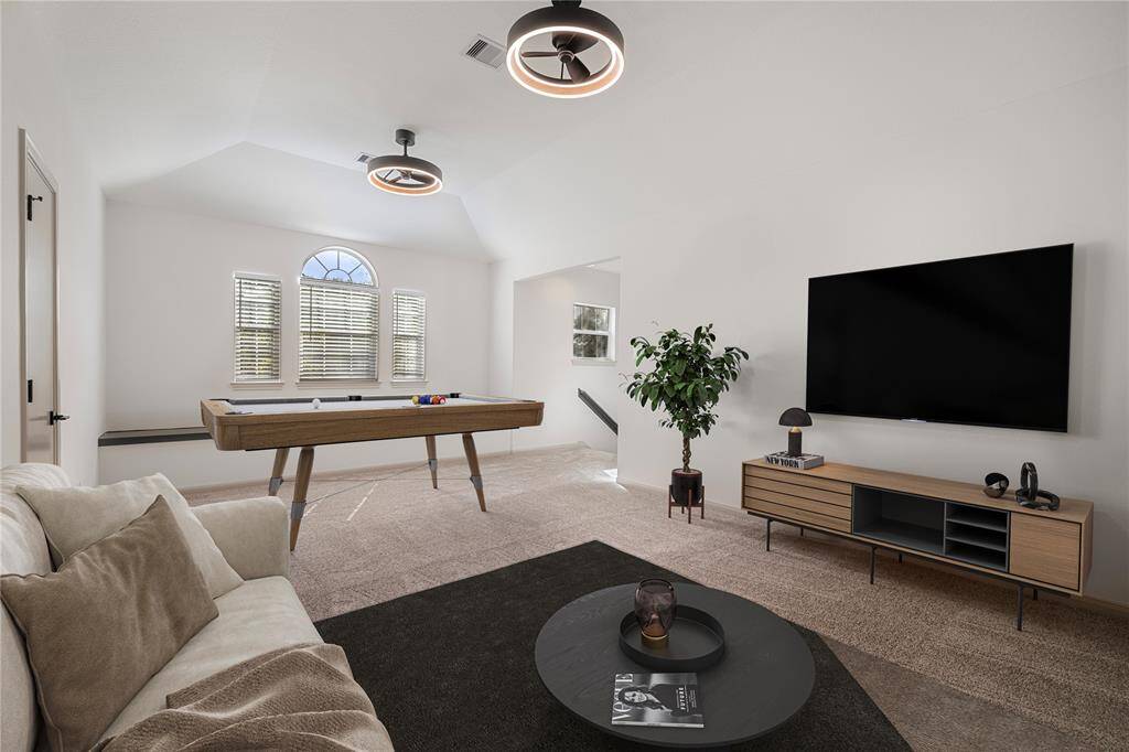 Virtually staged game room