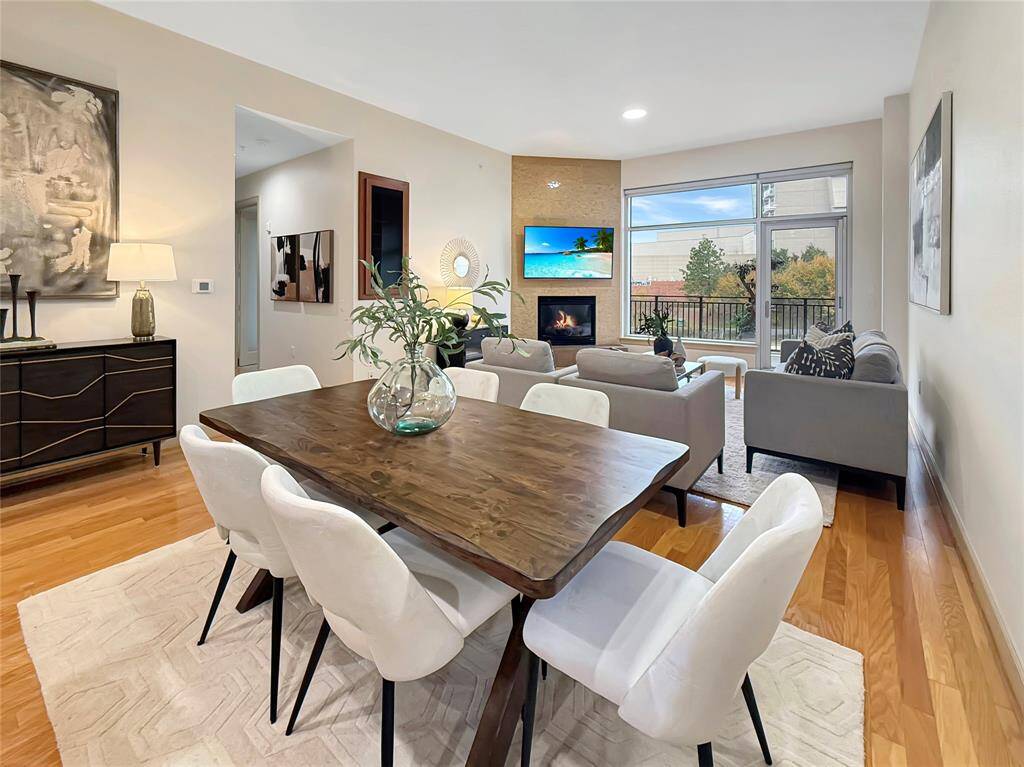 Dining table open to living and kitchen and looking through the loft with this amazing Views!