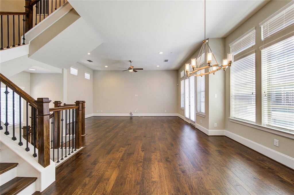 The second floor houses the expansive open concept living area.