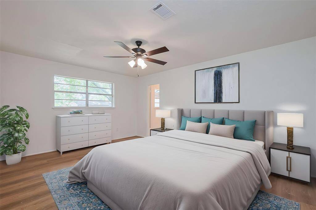 **virtually staged Primary bedroom