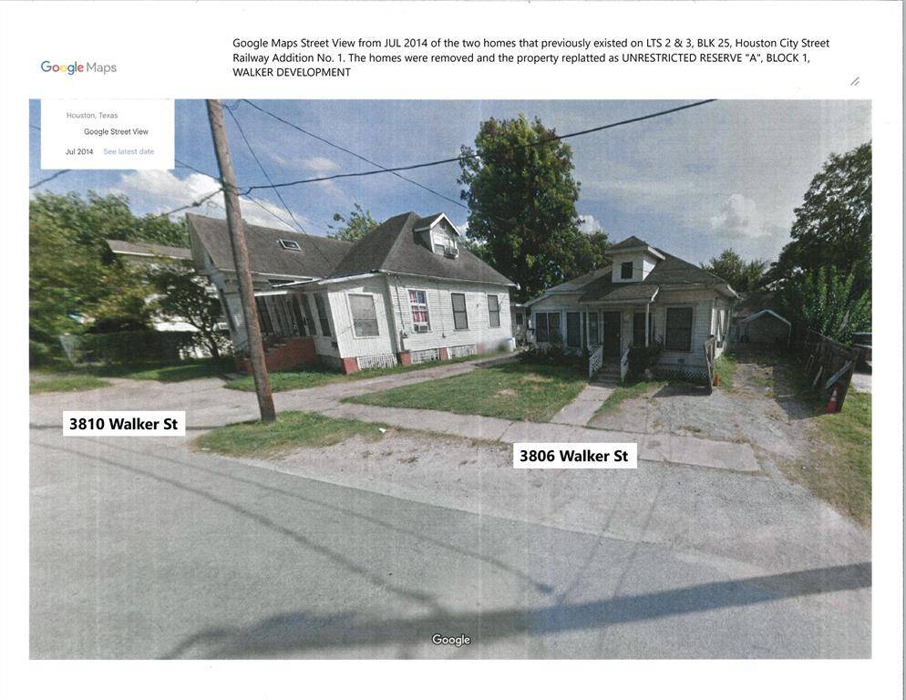 Two homes previously existed on the site - Google Maps Street View from JUL 2014