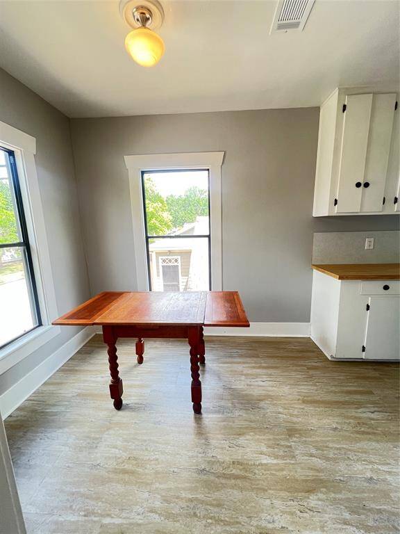 The dining area is spacious enough for even a large table.