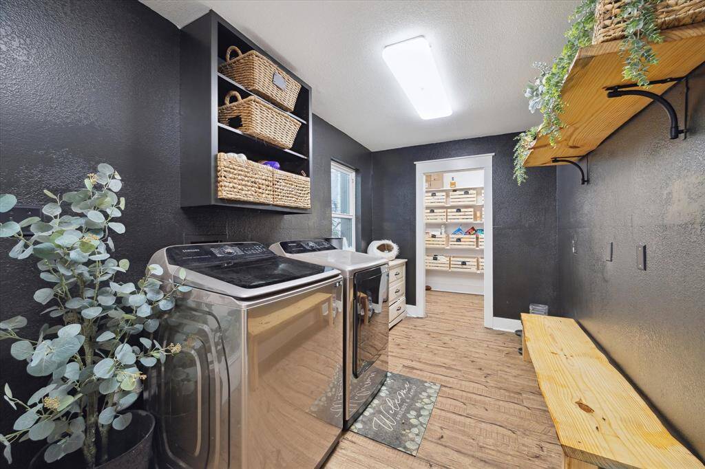 Laundry room and walk-in pantry from the kitchen