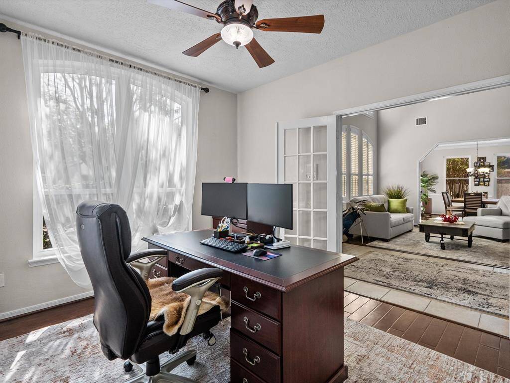 French doors open into your home office/study