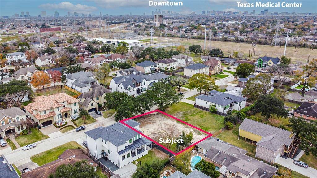 4403 Meyerwood Lot with locations of both Downtown and Texas Medical Center