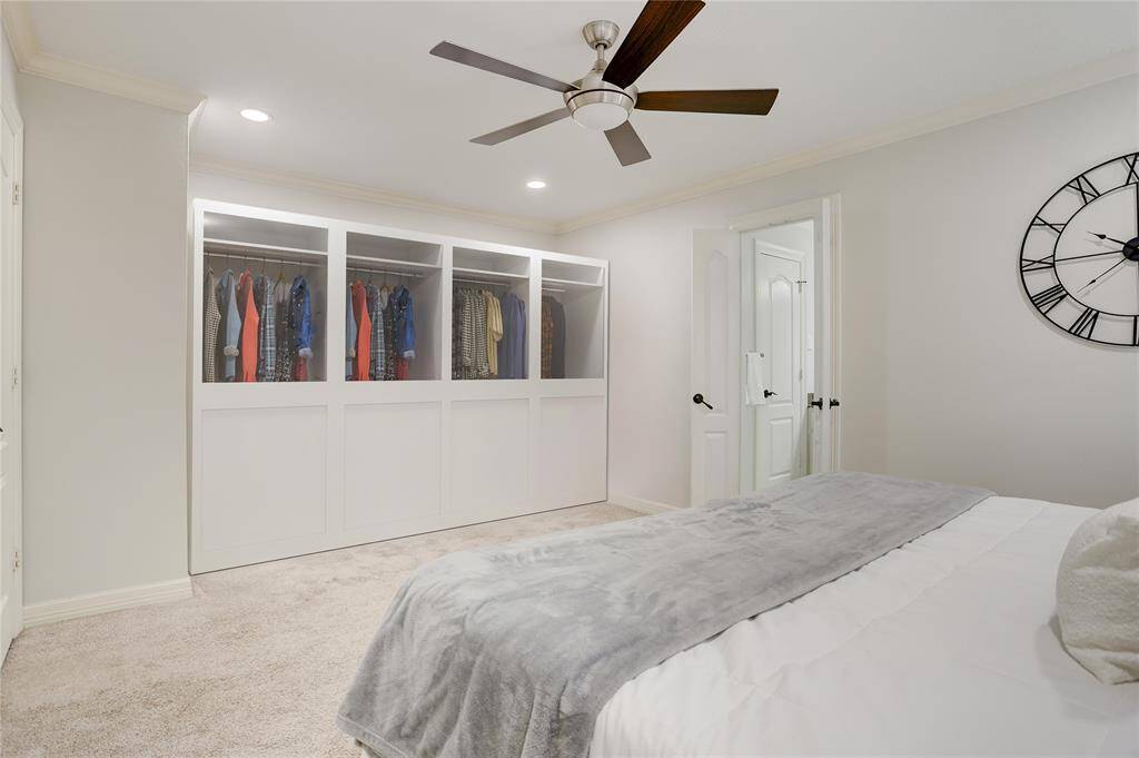 A partially virtual rendering of what that nook could look like with a built-in wardrobe for added closet space.