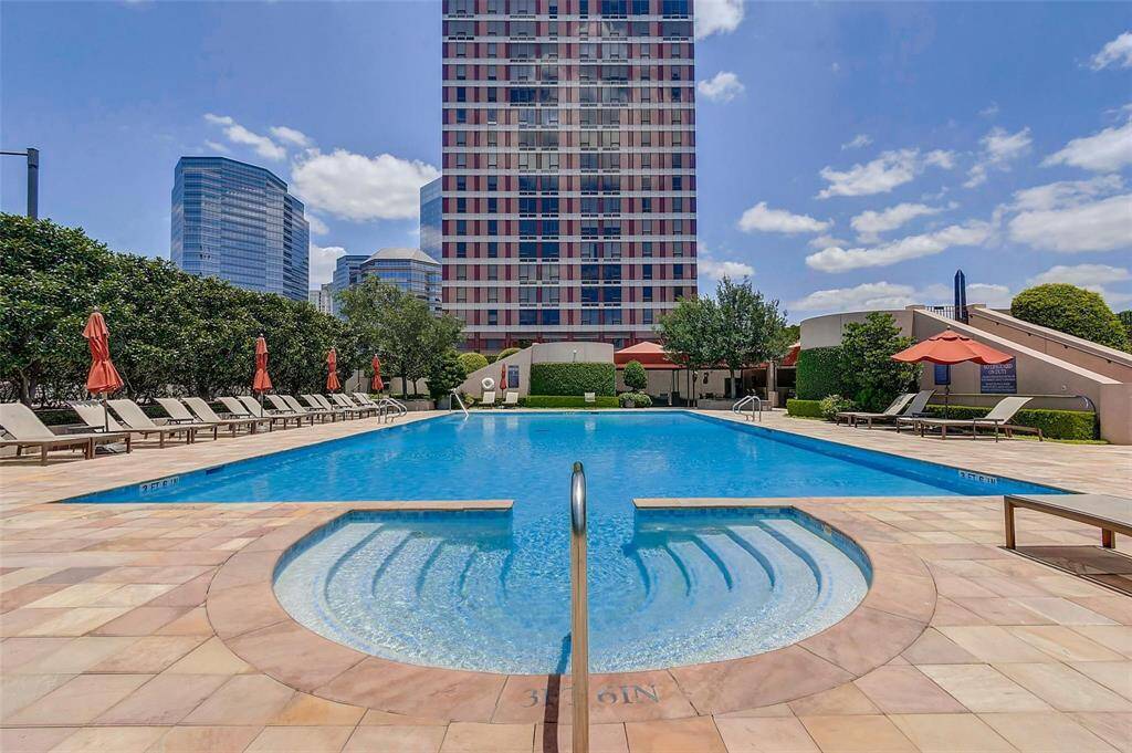 View of the building from the pool