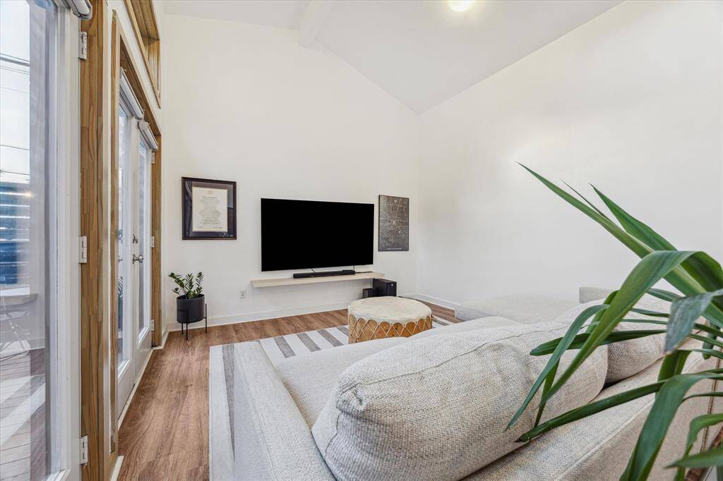 You'll find a large transitional studio that can serve as family room, additional bedroom, office and more!