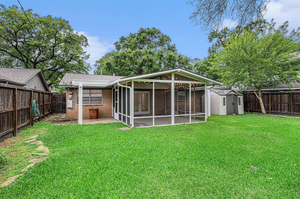 Backyard has storage shed, and plenty of space.