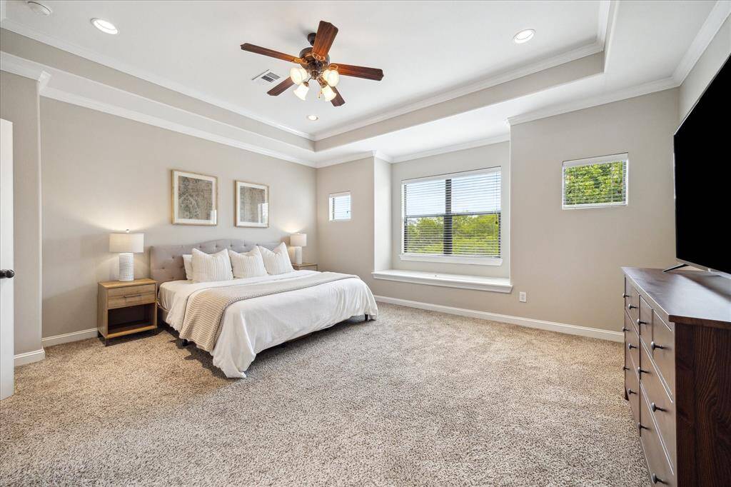 The primary bedroom is oversized - plenty of room for a desk or seating area.