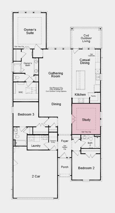 Structural options added include: study instead of flex room.