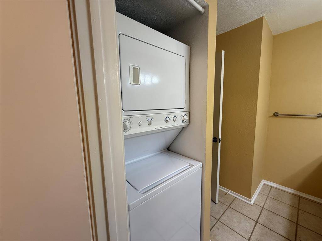 Large stacked washer and dryer.